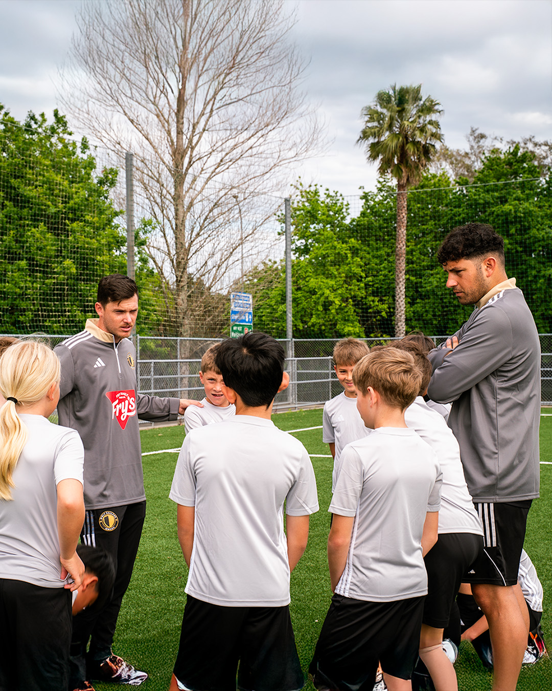 Coaches instructing U10 Academy players