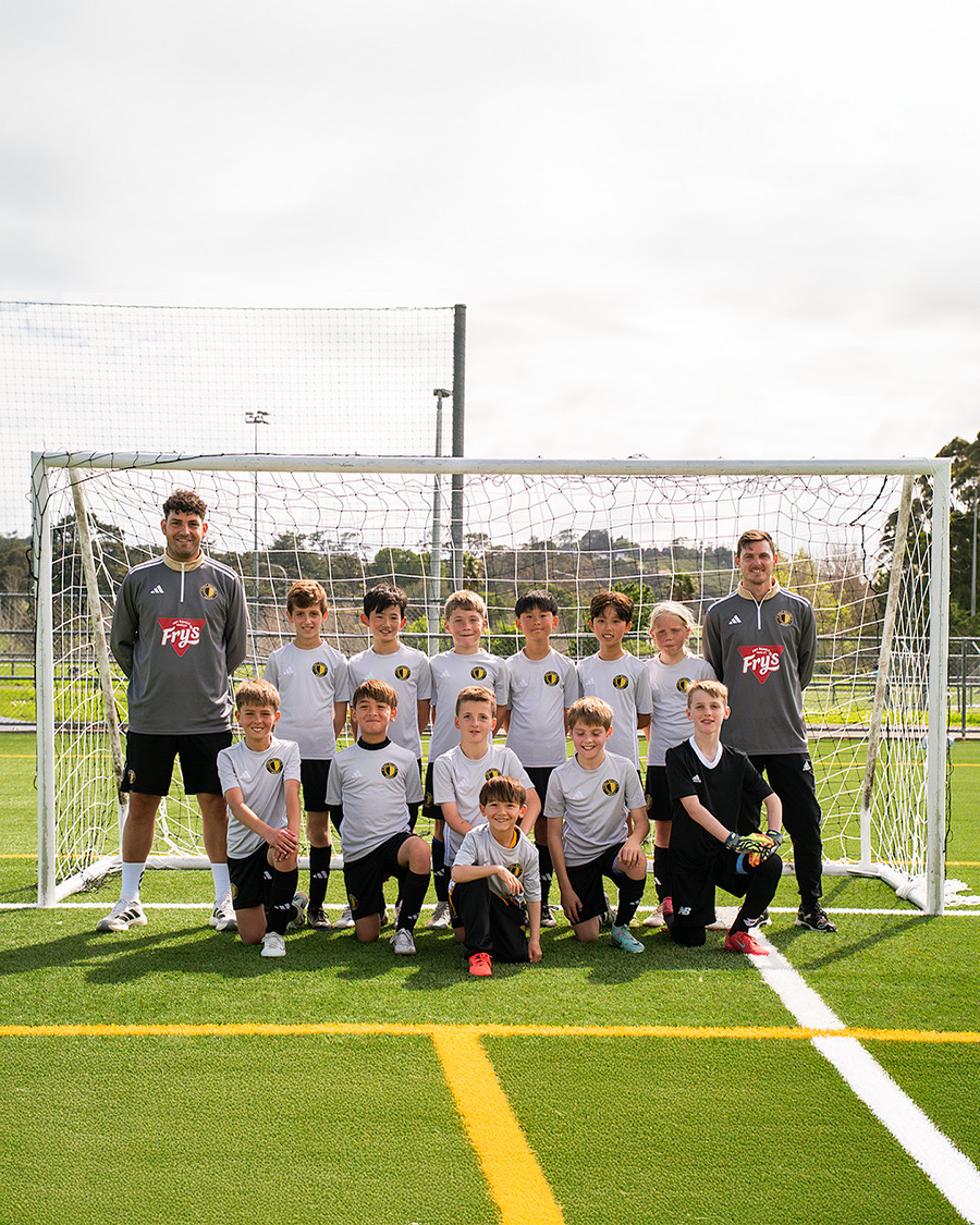 U10 Academy team photo with coaches